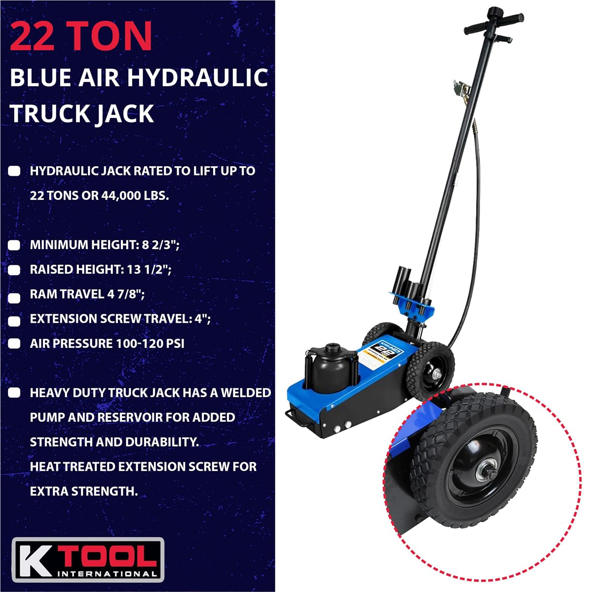 22 Ton Air Hydraulic Truck Jack 44,000 lbs M2104