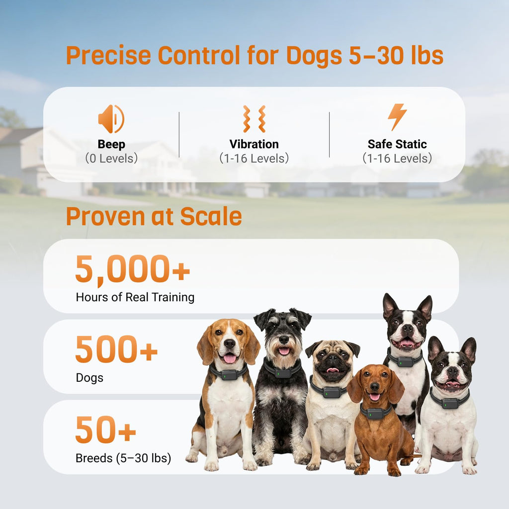 Ultra-Small IPX8 Dog Training Collar with Beep & Vibration & Shock L441