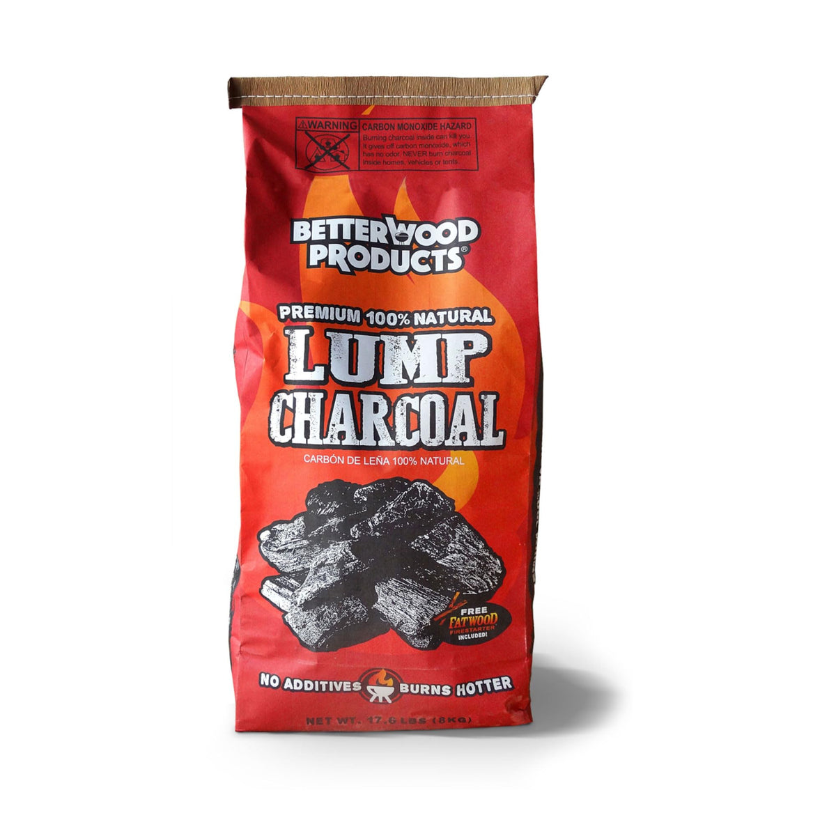 100% All Natural Hardwood Lump Charcoal 17.6 Pounds R16236