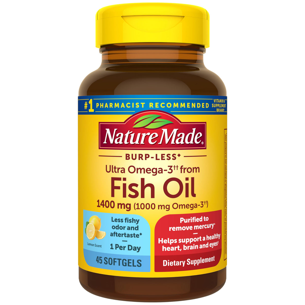 Omega 3 Fish Oil Supplement 1400mg 45 Softgel E287