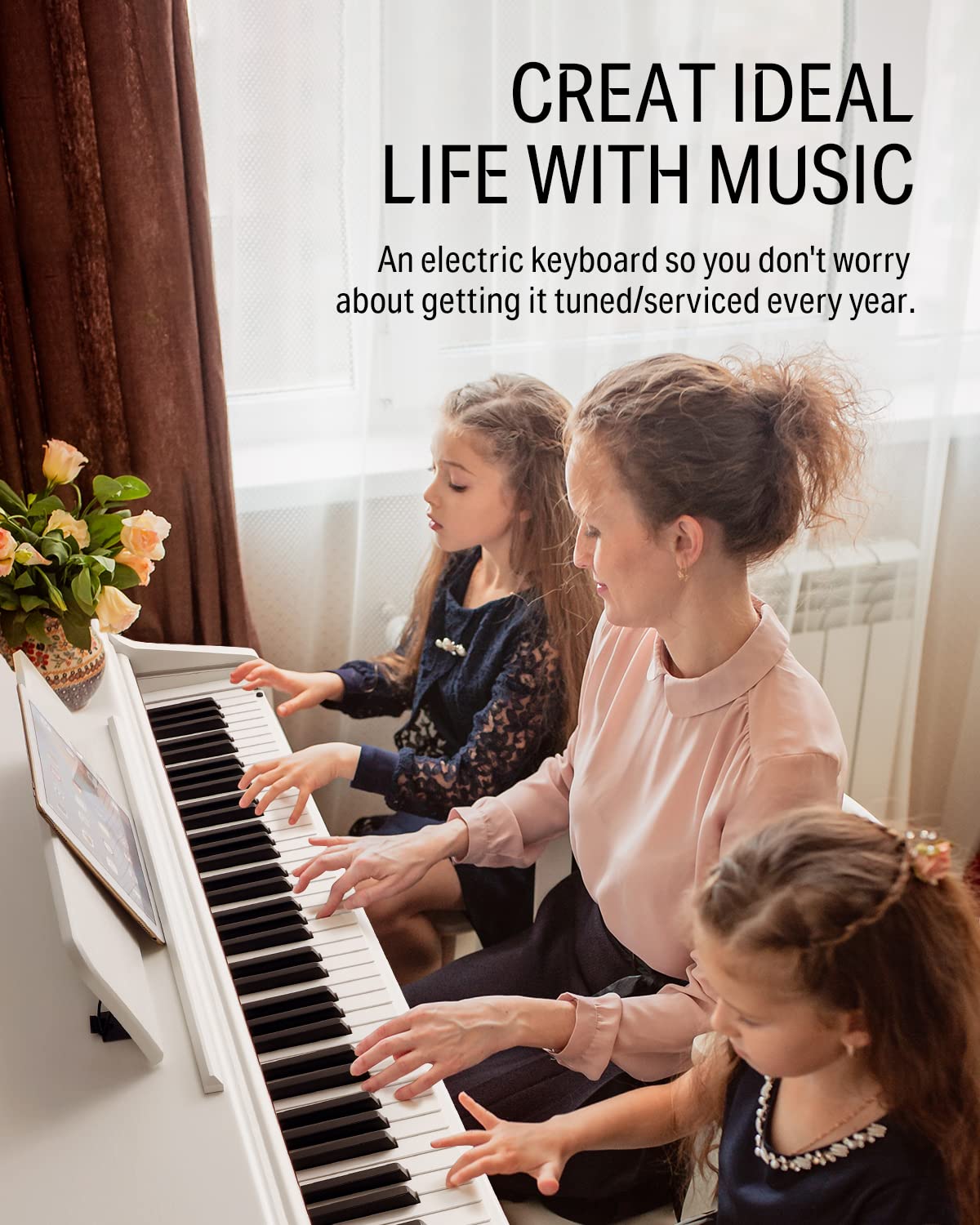 88-Key Weighted Action Digital Piano with Furniture Stand E62779
