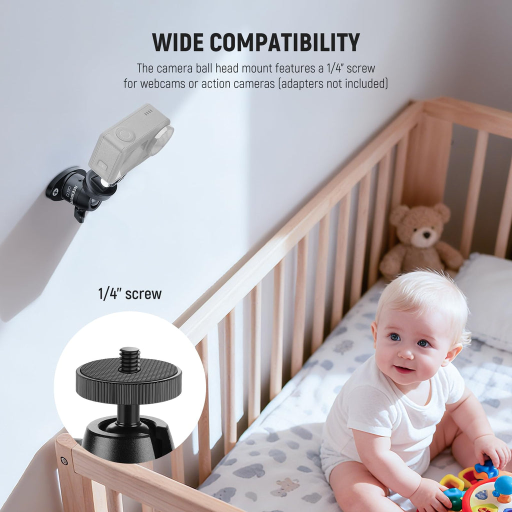 Webcam Wall Ceiling Mount Bracket, Aluminum Alloy Mini Ball Head M632693