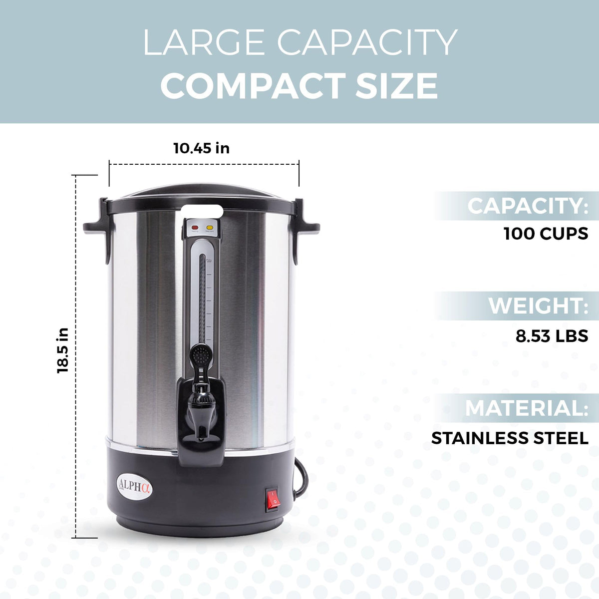 100 Cups Stainless Steel Electric Coffee Urn S343