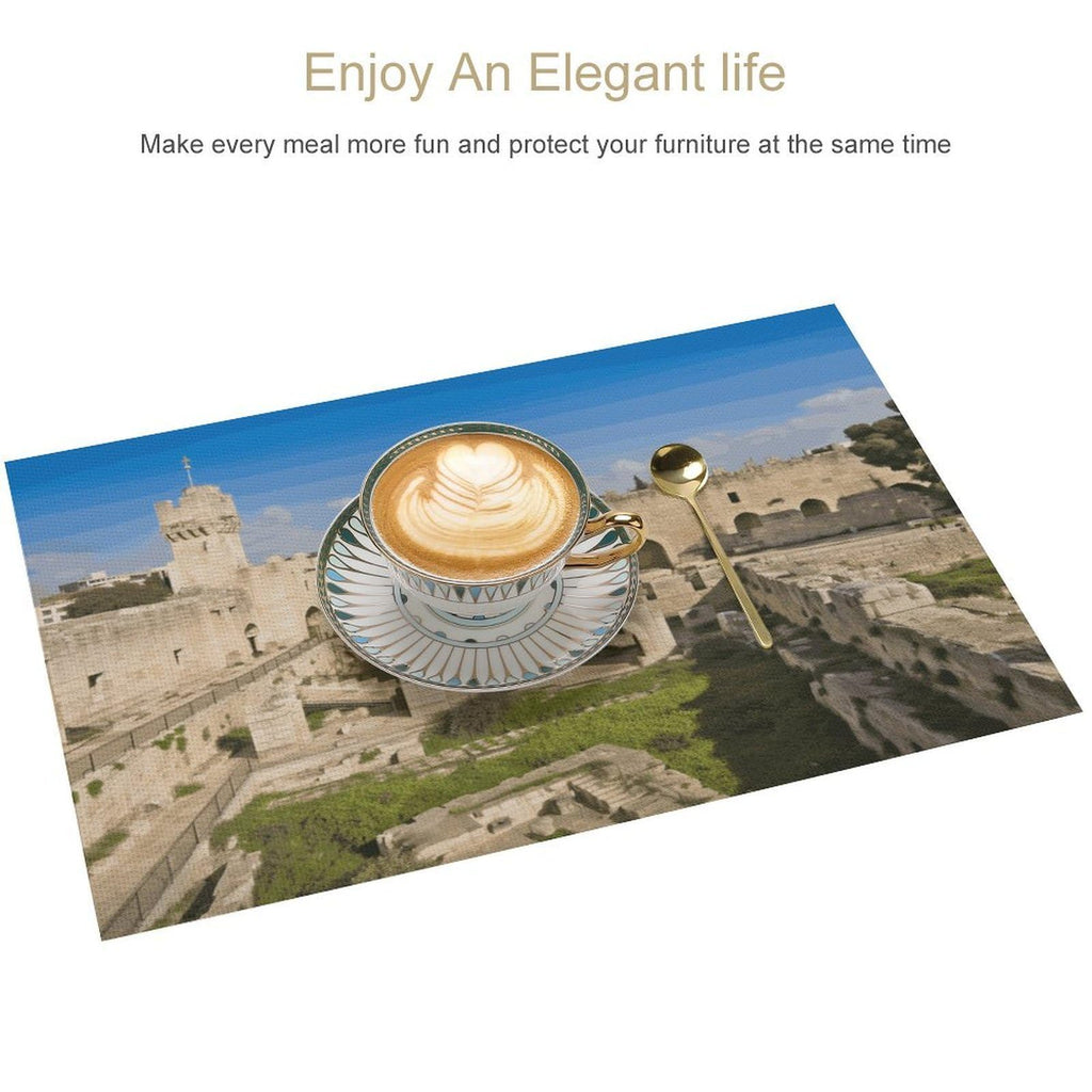 Washable Stain Resistant Placemats 4 PCS T64352