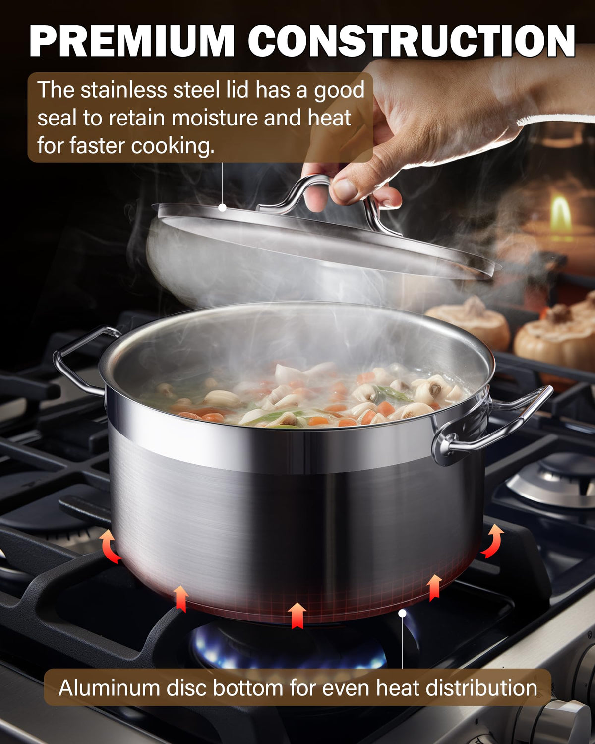 9 Quart Stainless Steel Stock Pot W2833