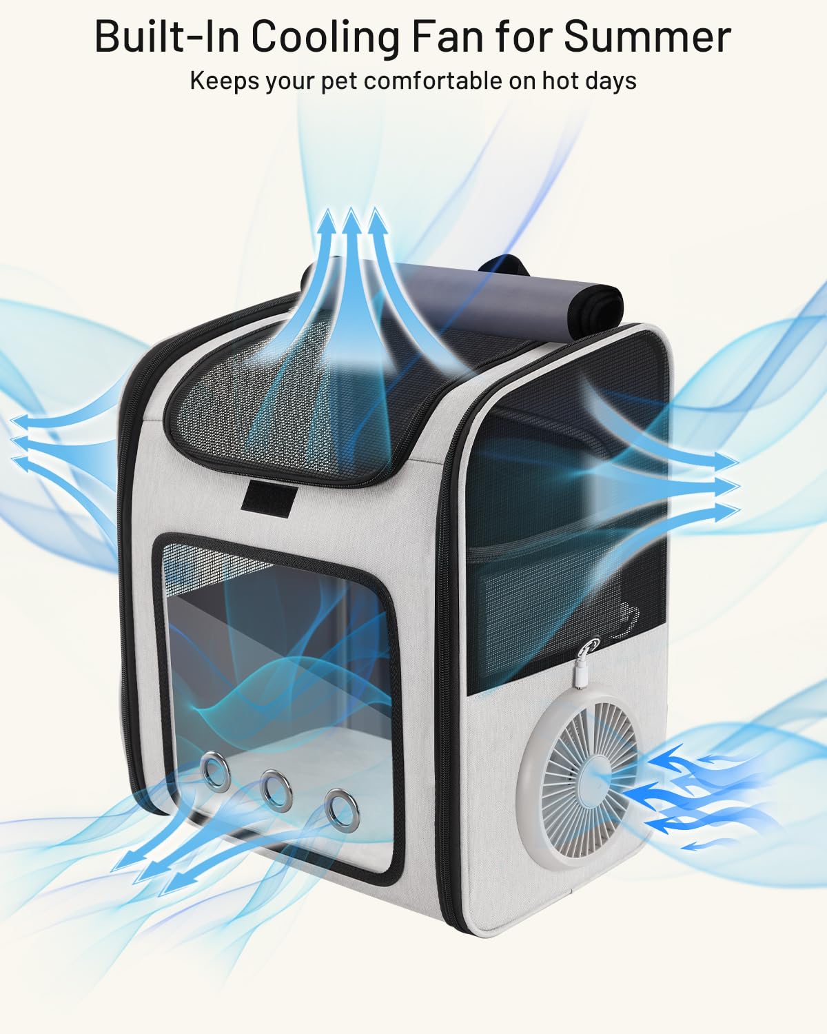 Cat Backpack Carrier with Cooling Fan & Heating Pad Q512000