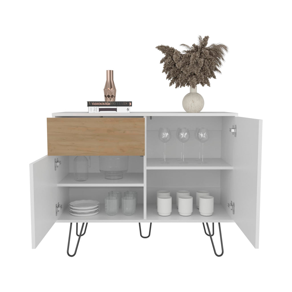 39" Wide Console Table with Two Cabinets, One Drawer and Four Shelves I485