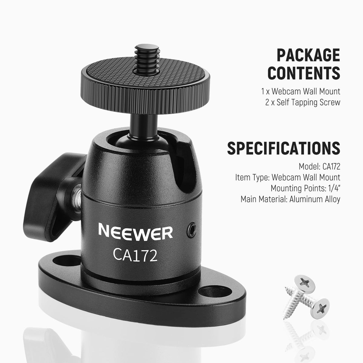 Webcam Wall Ceiling Mount Bracket, Aluminum Alloy Mini Ball Head M632693