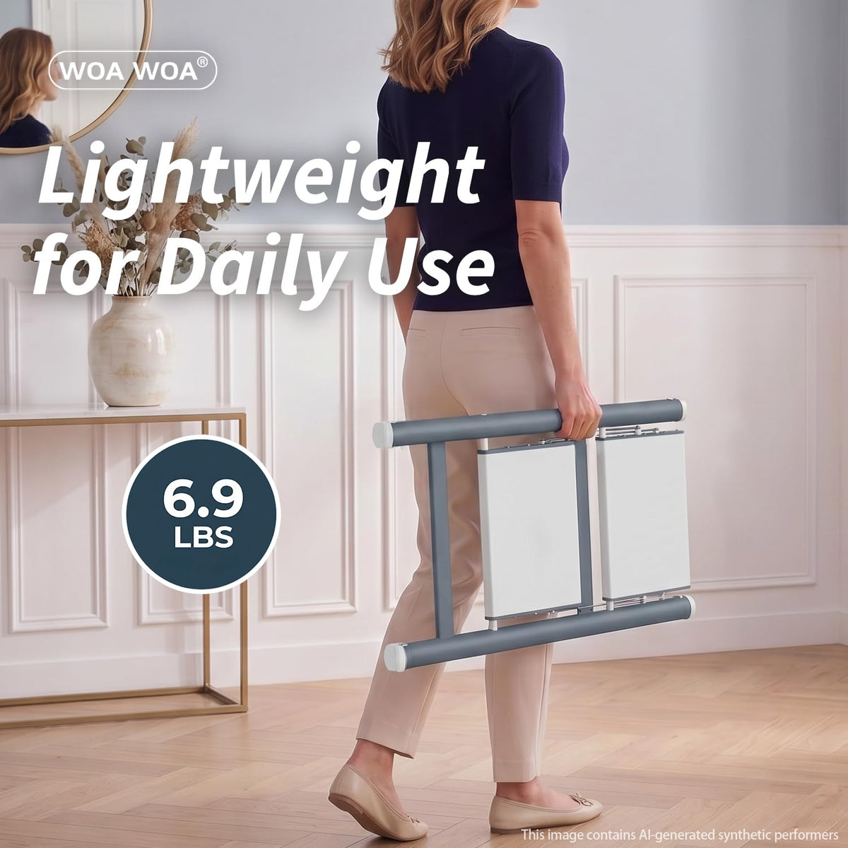 2 Step Ladder, 300lbs Load, 17'' Top Step, Stormy Blue P6728