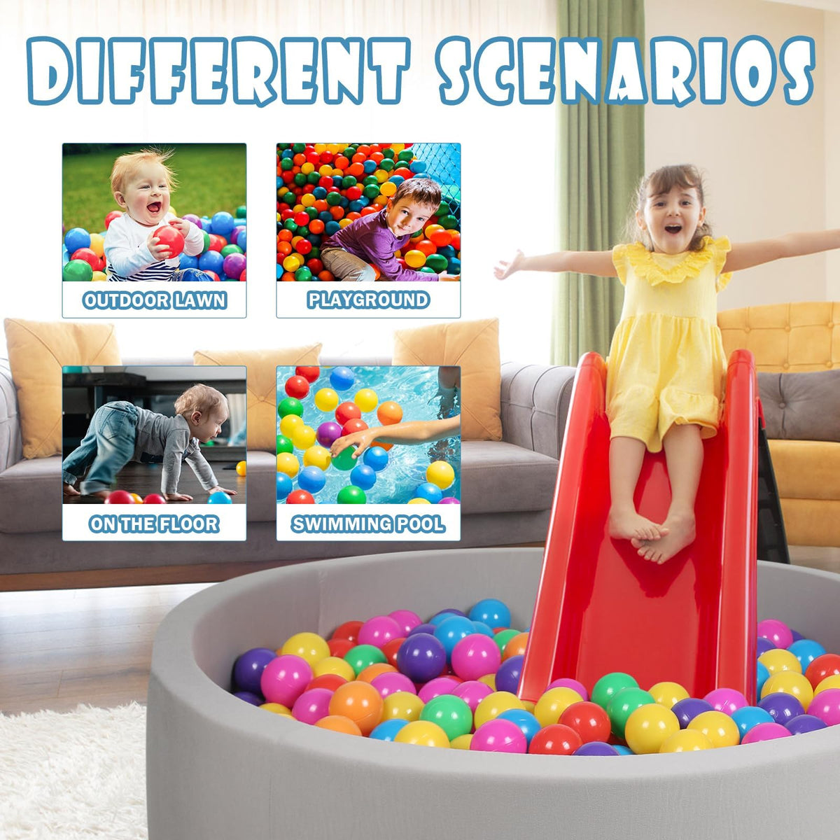 100 Pack BPA Free Colorful Plastic Balls G73556