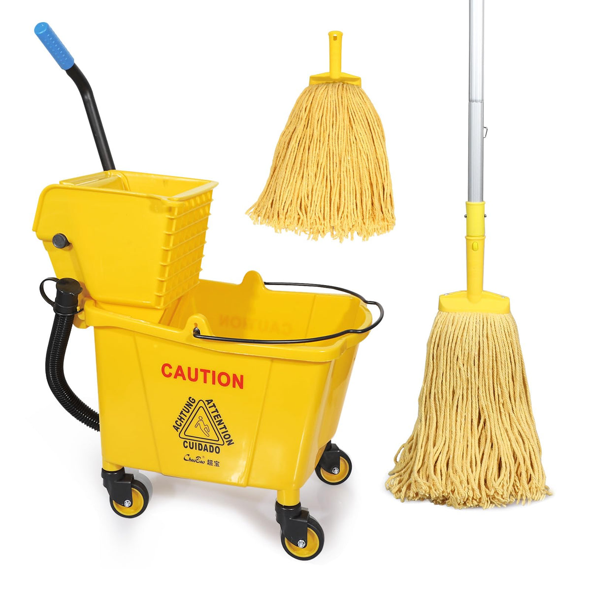 35-Qt Mop Bucket with Wringer & Drain Hose I873