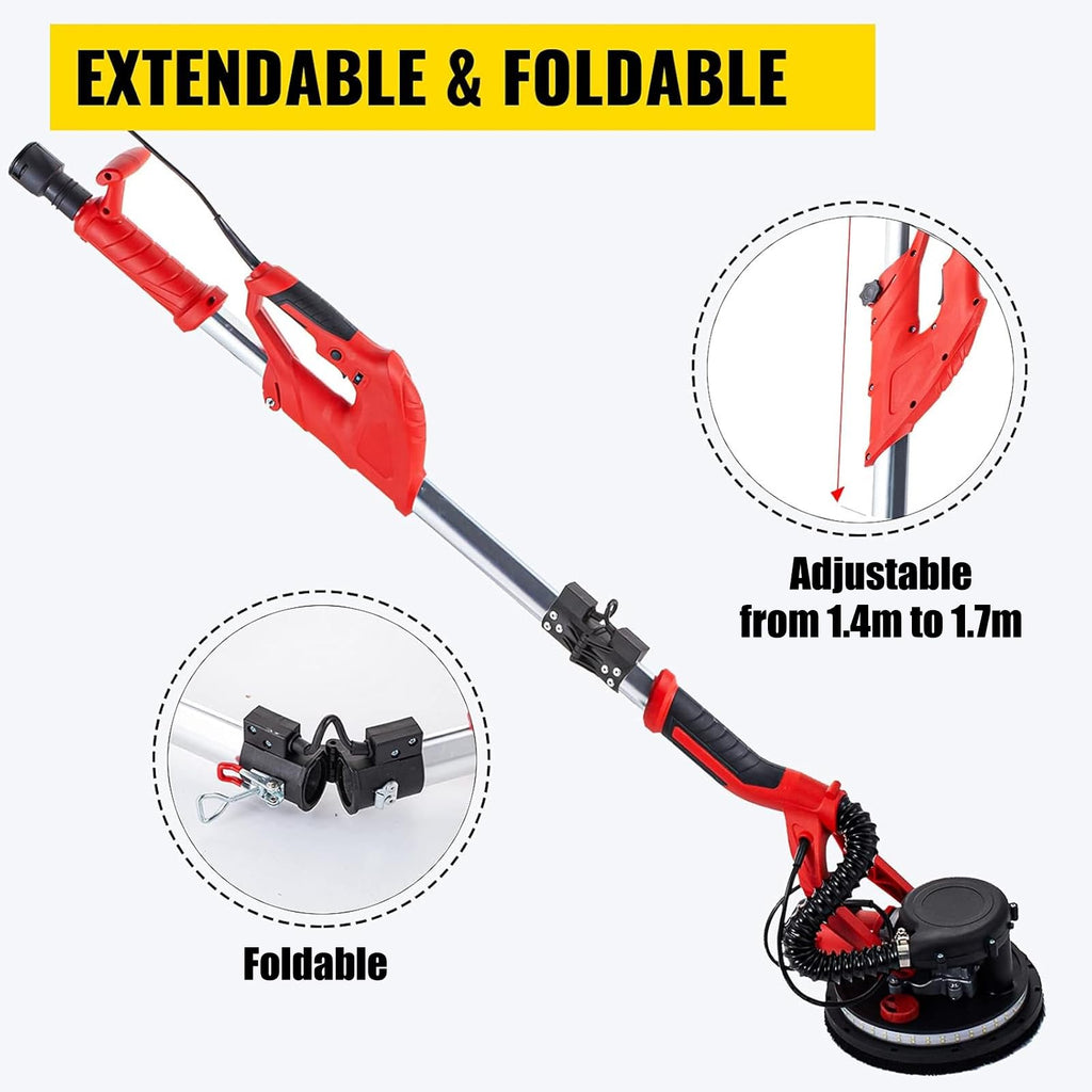 850W Variable Speed Electric Drywall Sander with Vacuum Bag H3729