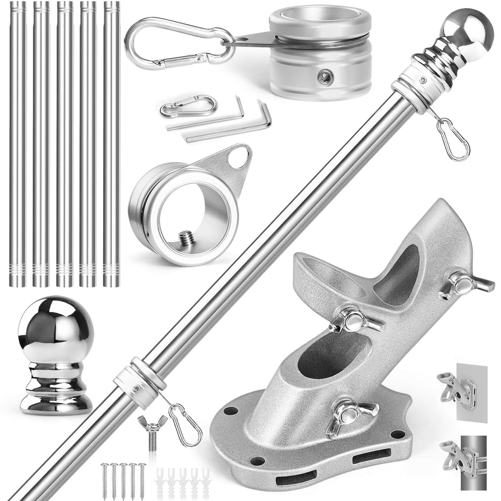 Stainless Steel 6 FT Flag Pole Kit T7453