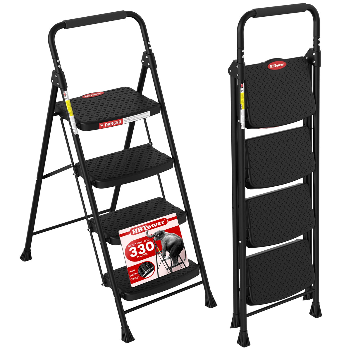 4 Step Ladder Foldable with Wide Anti-Slip Pedal Q7635