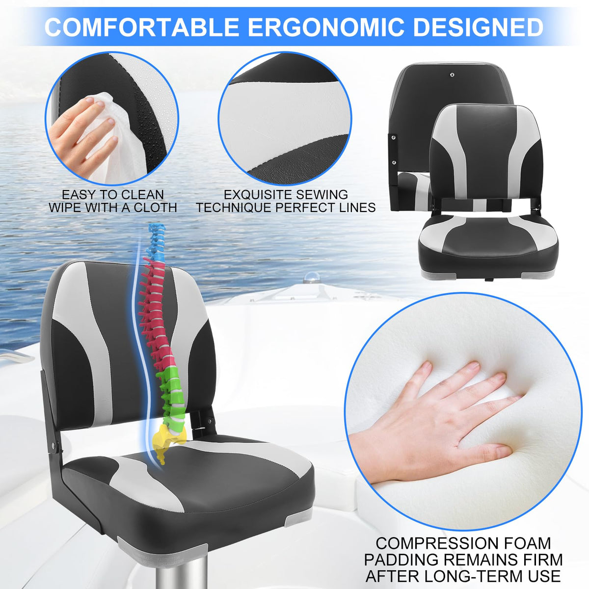 Folding Boat Seat 2 Pack I713