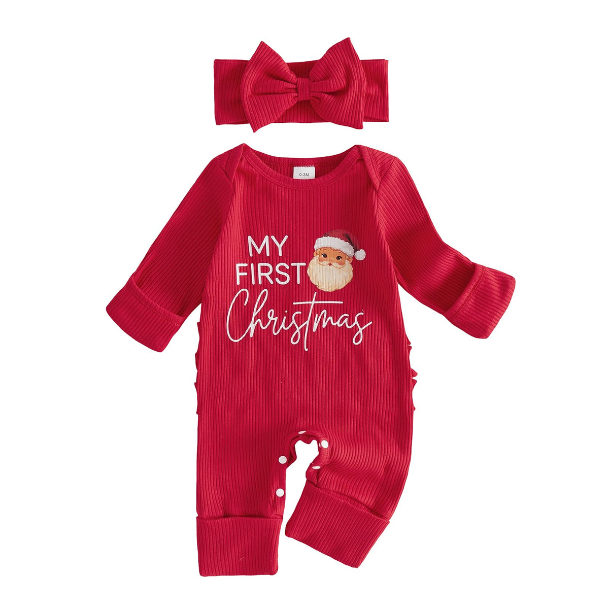 Baby Girl Long Sleeve Romper Headband V5484