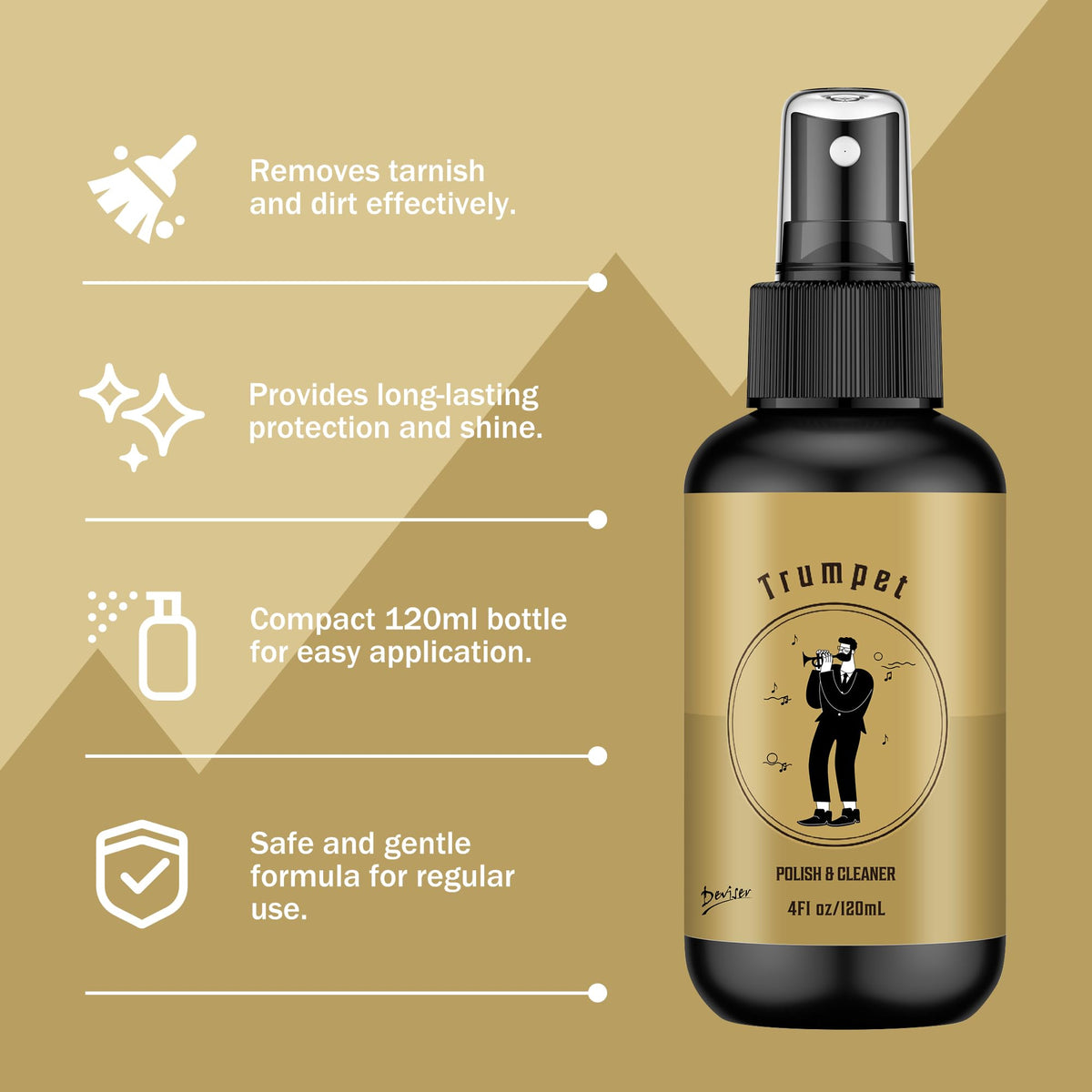 Trumpet Care Kit with Valve Oil and Cleaning Brush M3789
