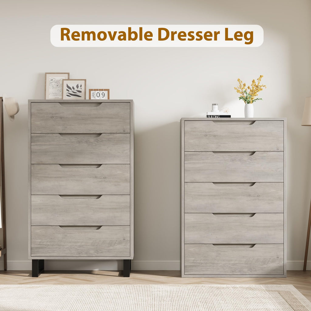5 Drawer Vertical Dresser with Storage T872494