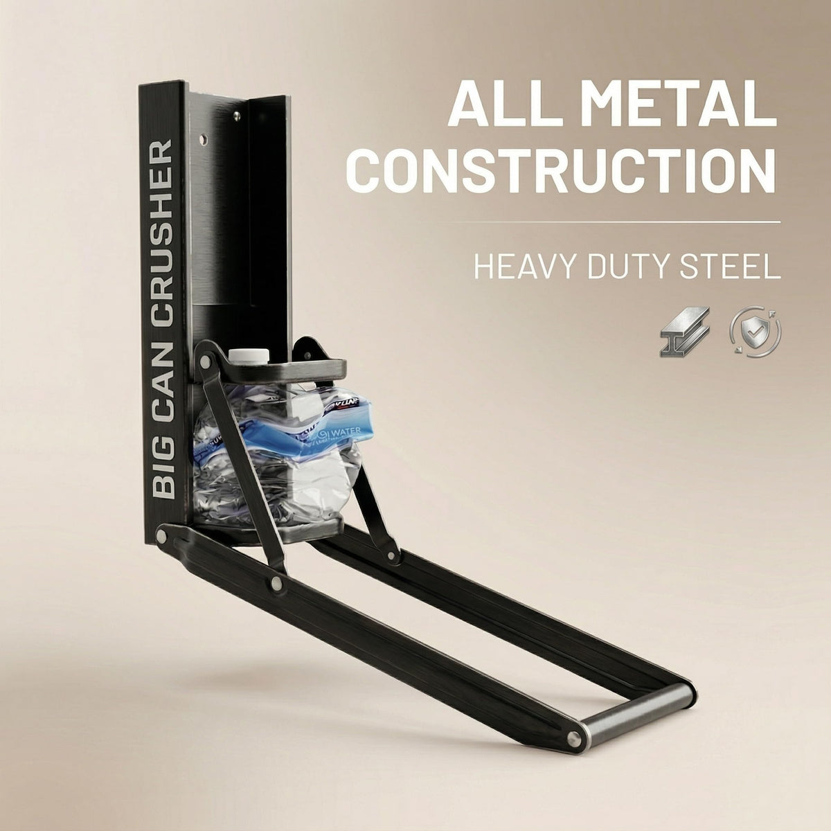 Heavy Duty Metal Can Crusher Bottle Crusher, Wall Mounted, Black X45127