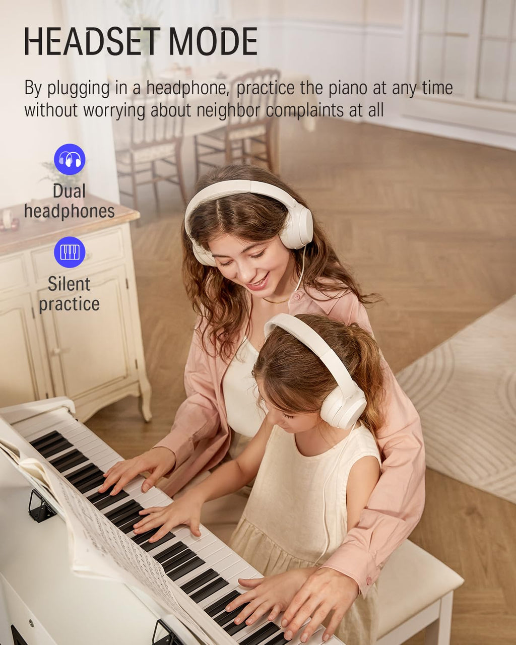 88-Key Weighted Action Digital Piano with Furniture Stand E62779