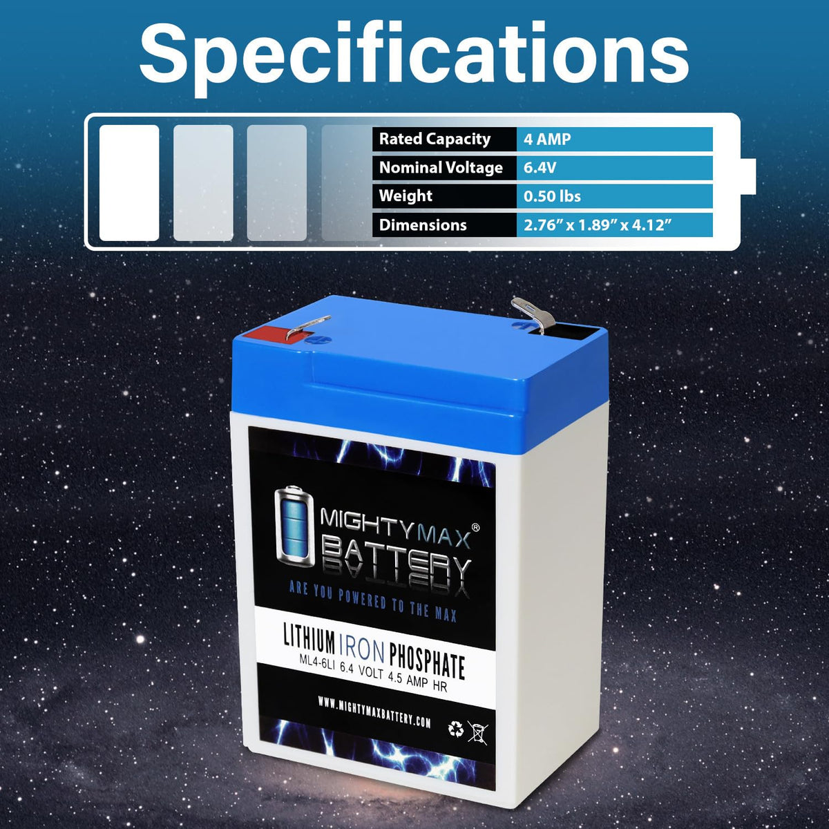 6V 4.5AH Lithium Replacement Battery L5617