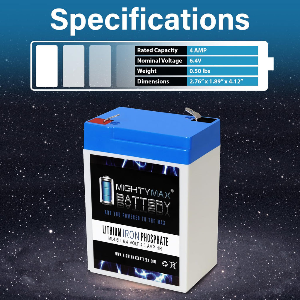 6V 4.5AH Lithium Replacement Battery O2754