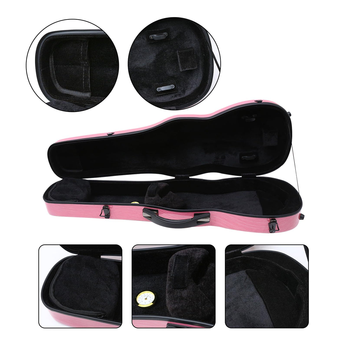 4/4 Full Size Carbon Fiber Hard Violin Case with Hygrometer A1322