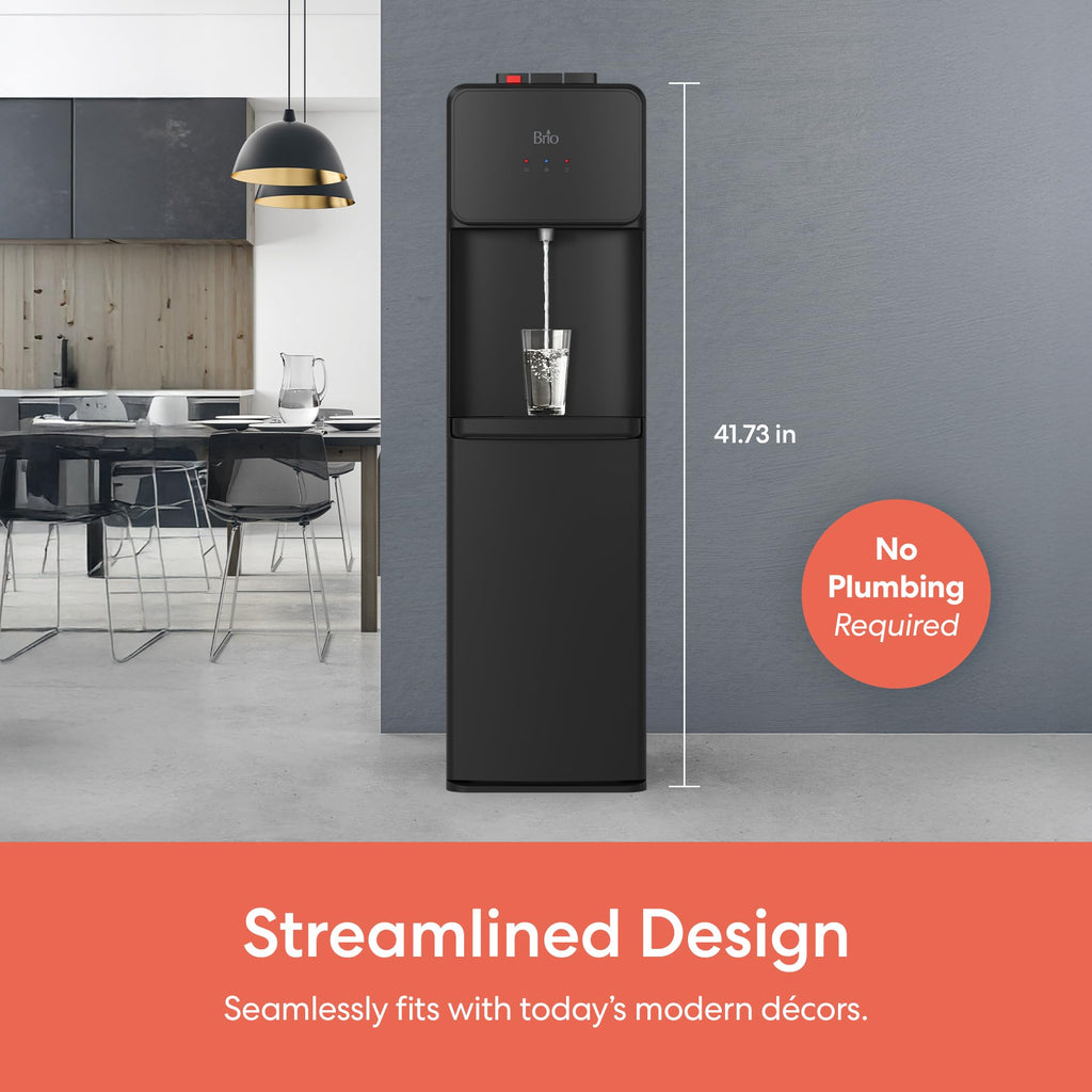 Bottom Load Water Cooler Dispenser, 5 Gallon, Black W3851