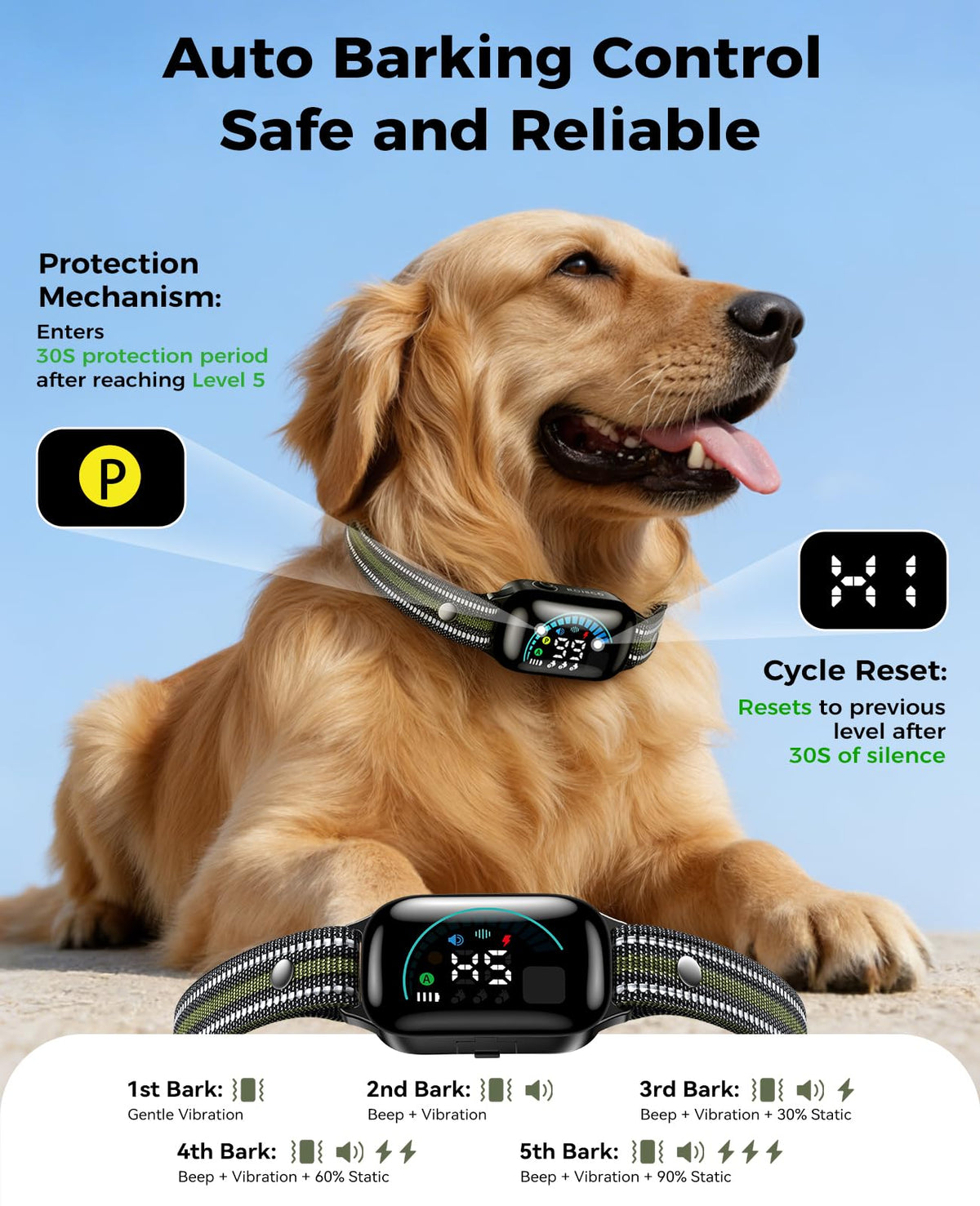 2-in-1 Dog Shock Collar & Dog Bark Collar K47992