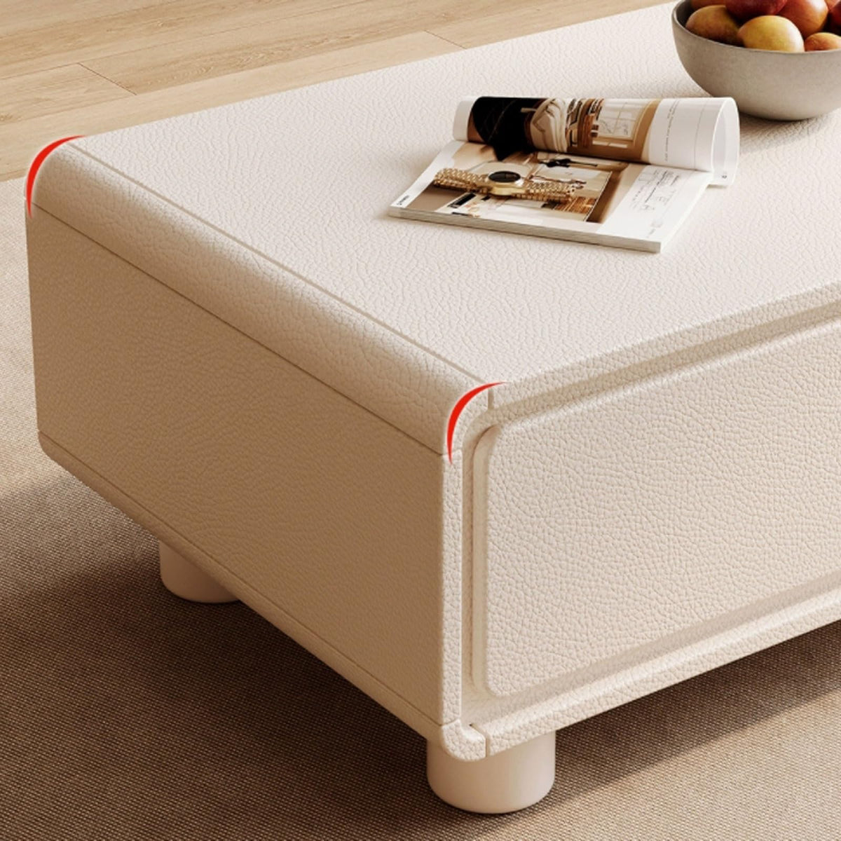 Cream White Floating TV Stand with Drawers V20008