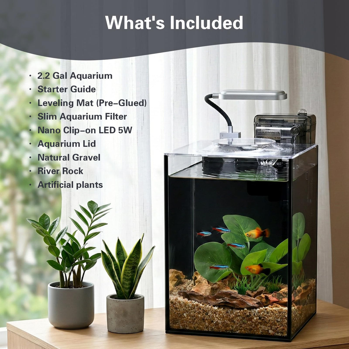 2.2 Gallon Glass Aquarium Set C126