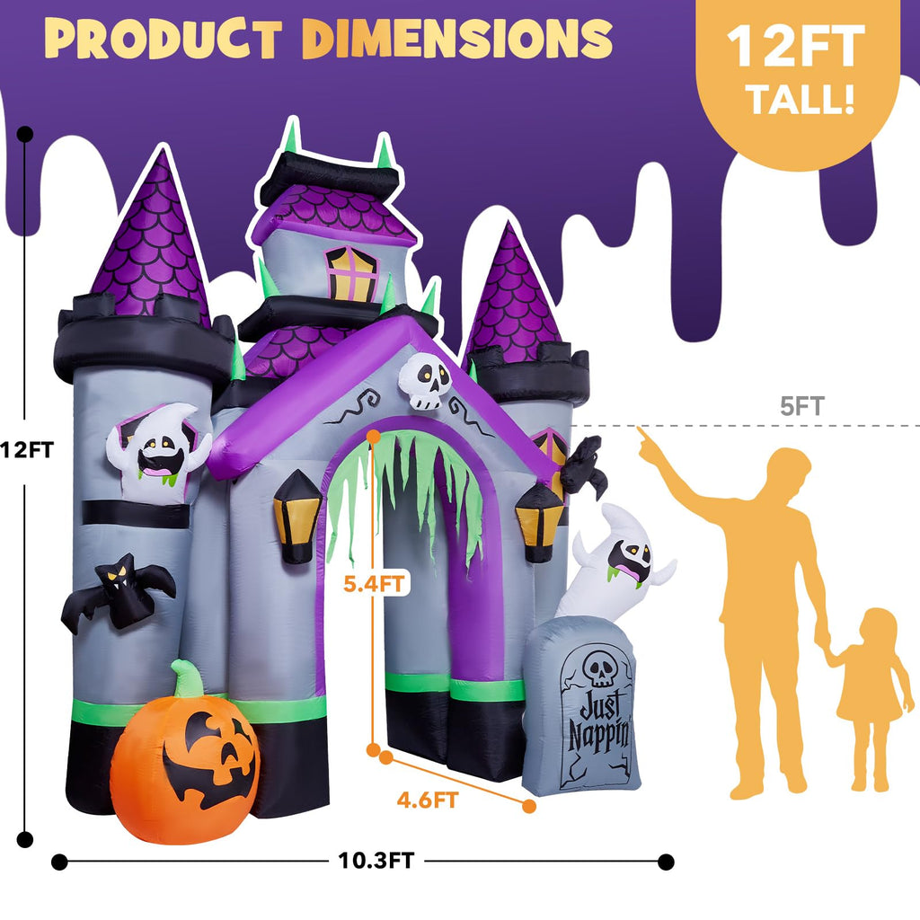 12 FT Halloween Inflatable Archway Outdoor Decoration L8330
