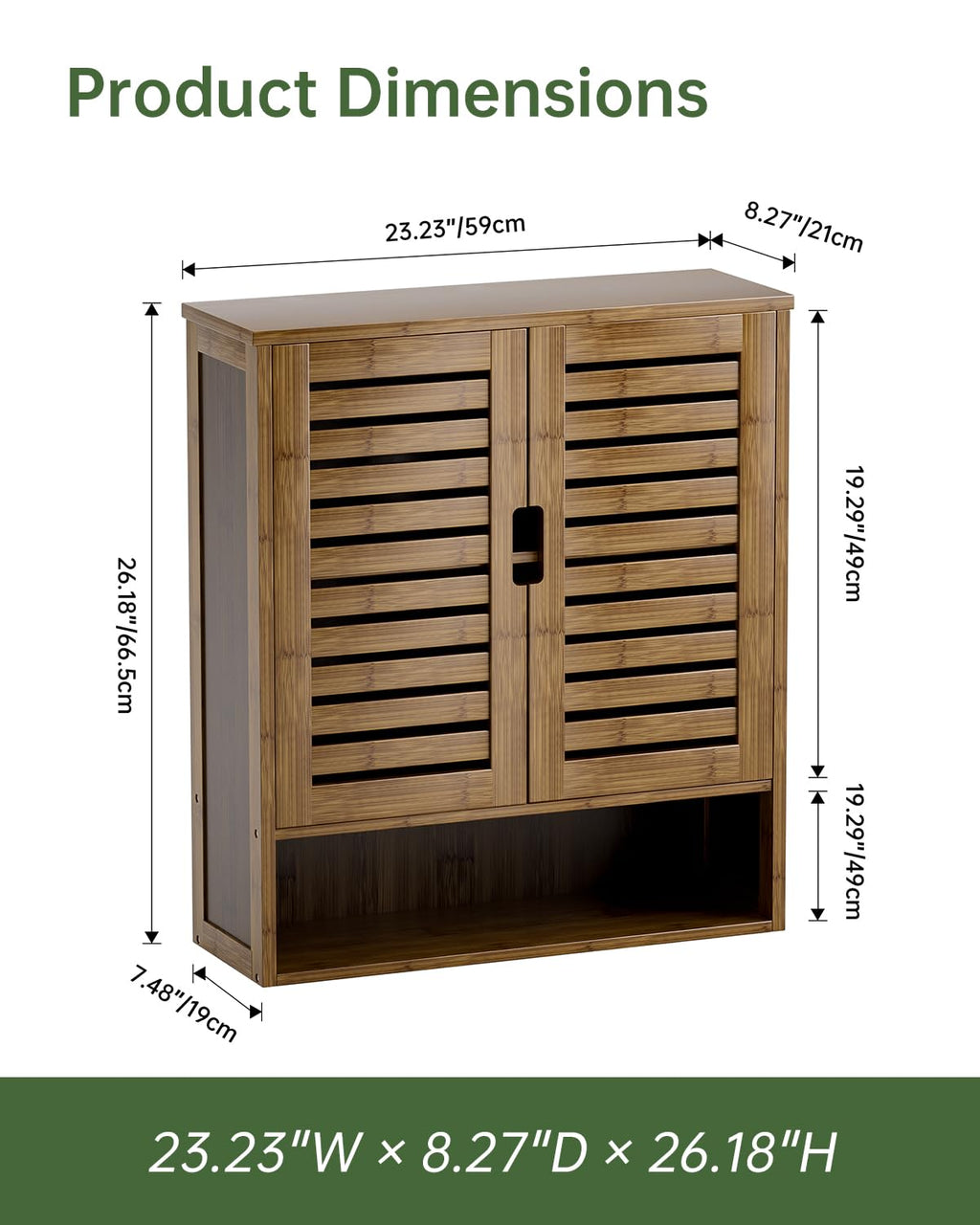 Bamboo Over-The-Toilet Storage Cabinet with 2 Door U761