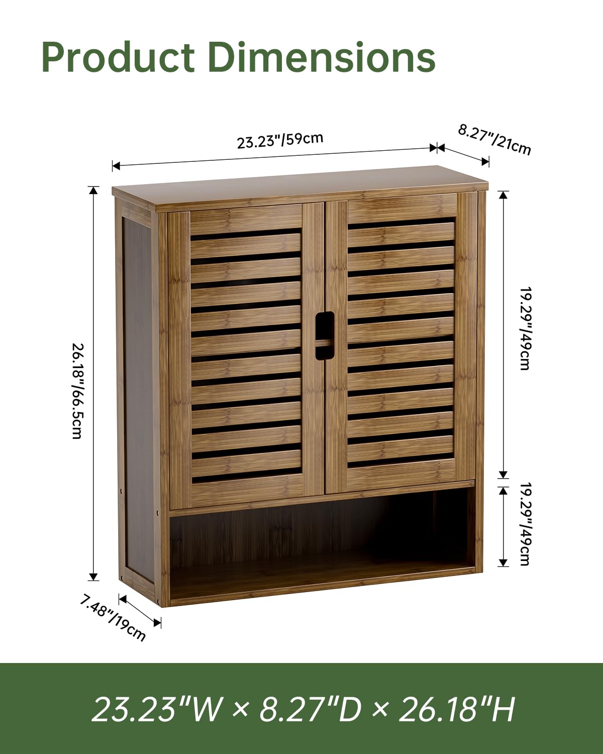 Bamboo Over-The-Toilet Storage Cabinet with 2 Door U761
