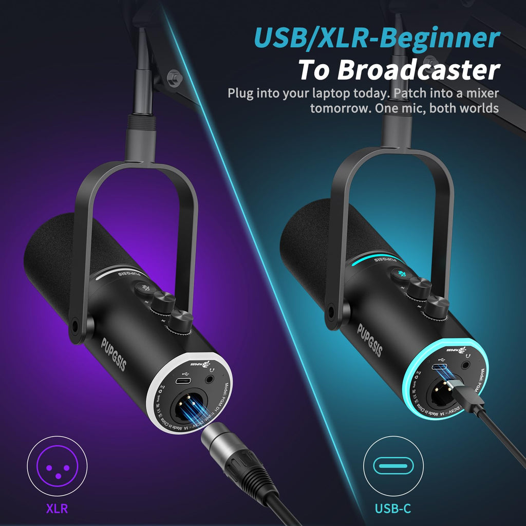 XLR/USB Dynamic Podcast Microphone Y32047