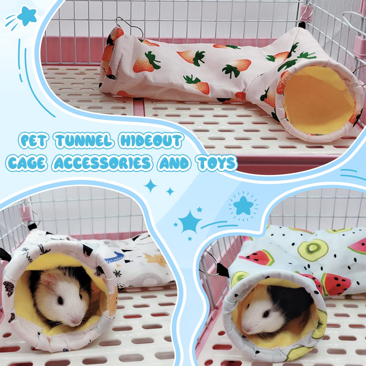 Guinea Pig Rat Corner Tunnel & Tubes Collapsible X537