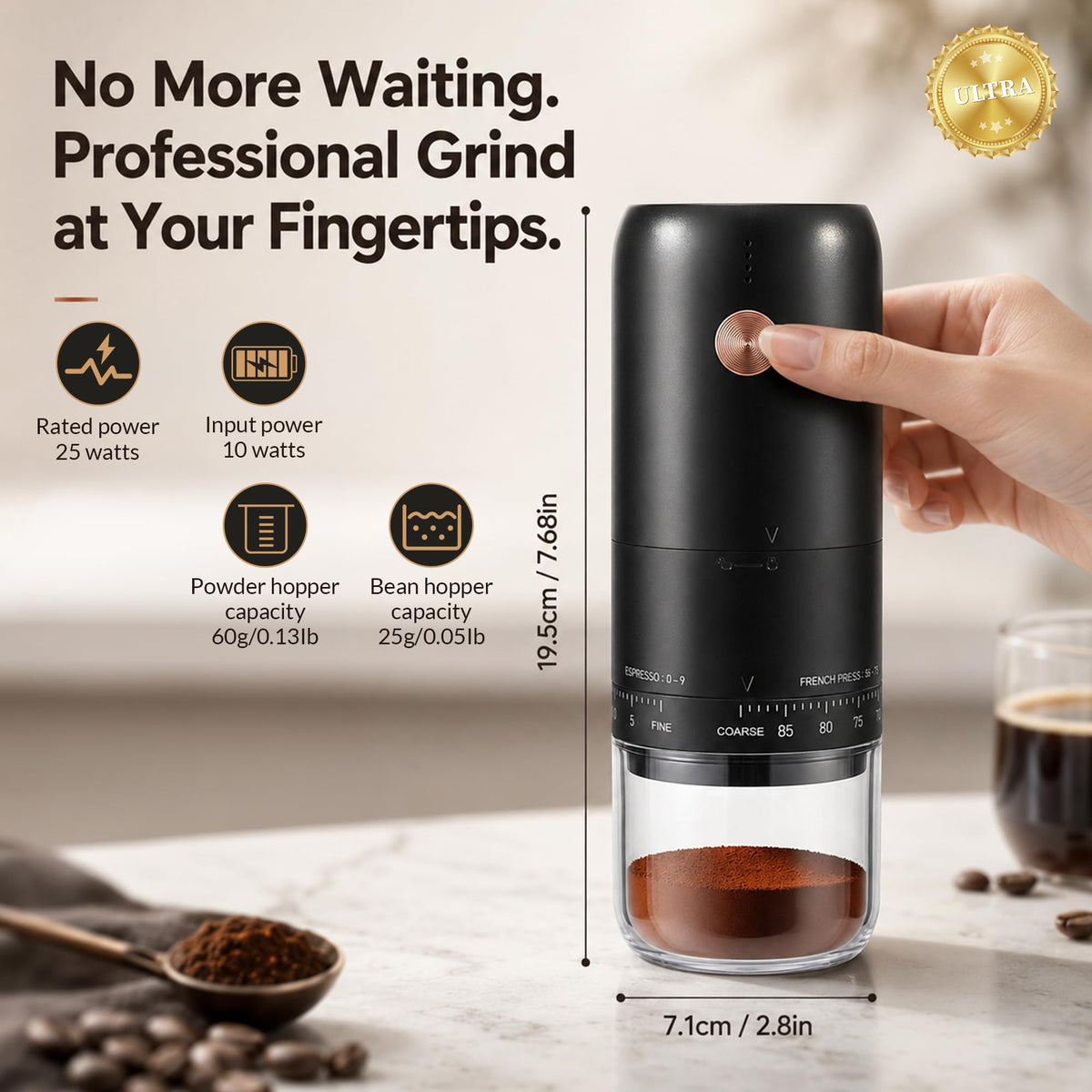 Portable Electric Burr Coffee Grinder W61360