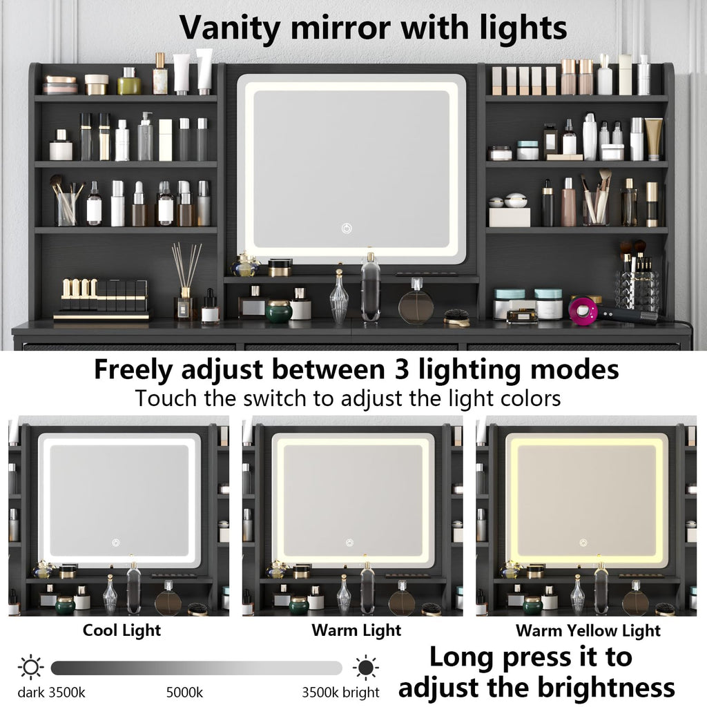 9 Drawer Dresser with LED Mirror K485