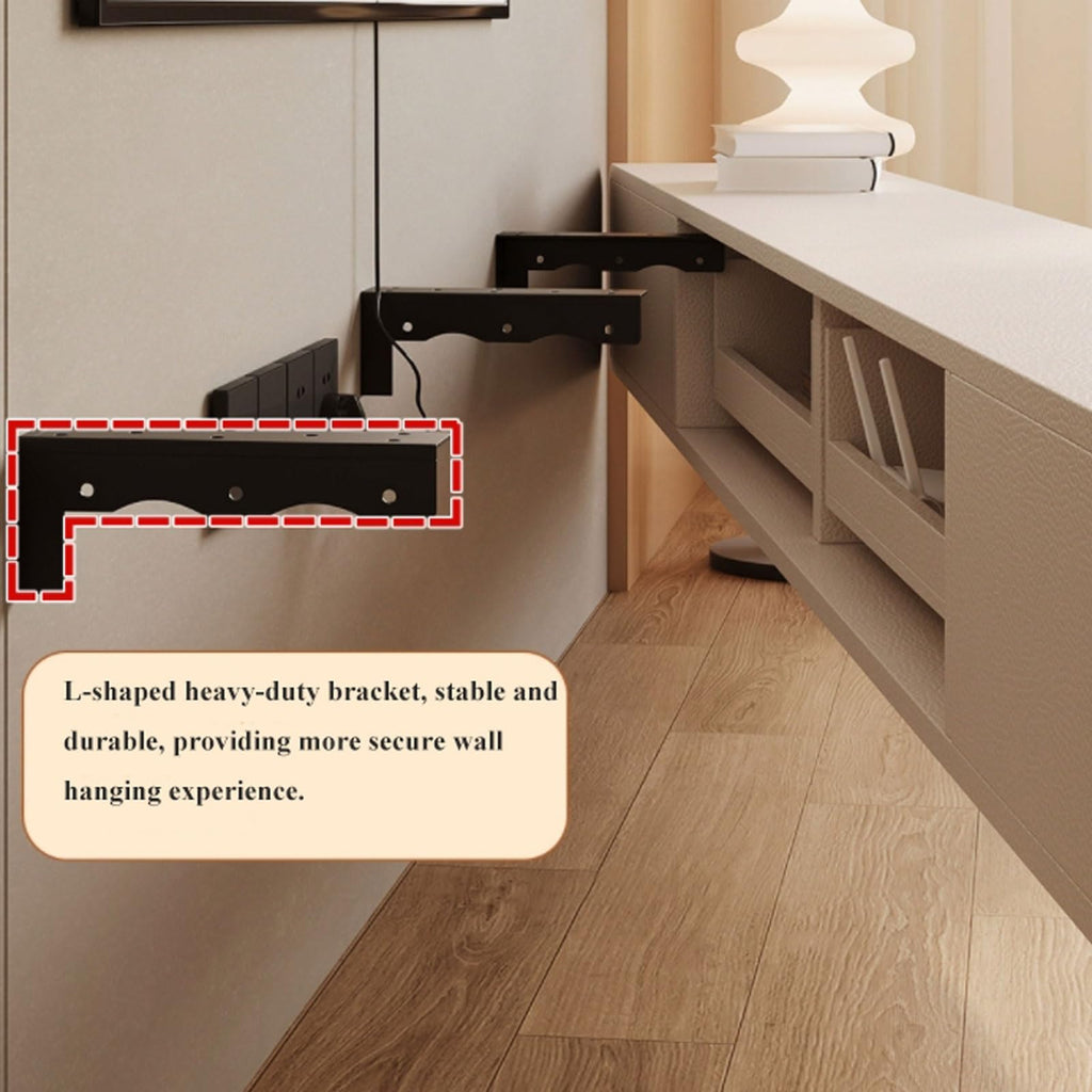 Cream White Floating TV Stand with Drawers V20008