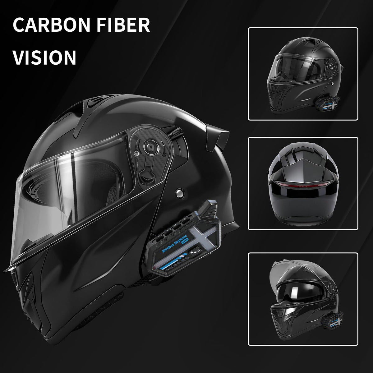 DOT Approved Flip Up Full Face Motorcycle Helmet with Dual Visor V521433