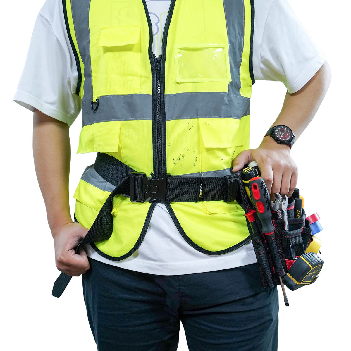 2" Nylon Web Work Tool Belt with Quick Release Metal Buckle K7190
