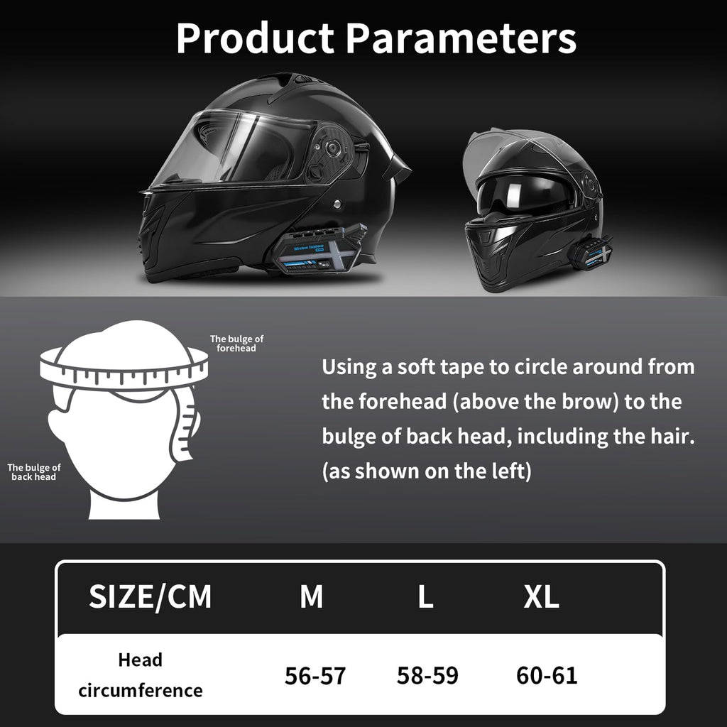 DOT Approved Flip Up Full Face Motorcycle Helmet with Dual Visor V521433