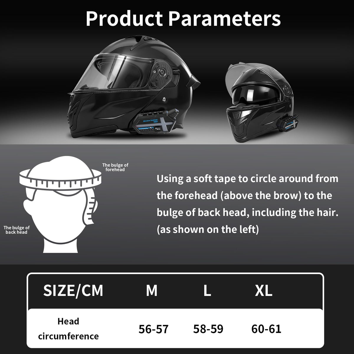 DOT Approved Flip Up Full Face Motorcycle Helmet with Dual Visor V521433