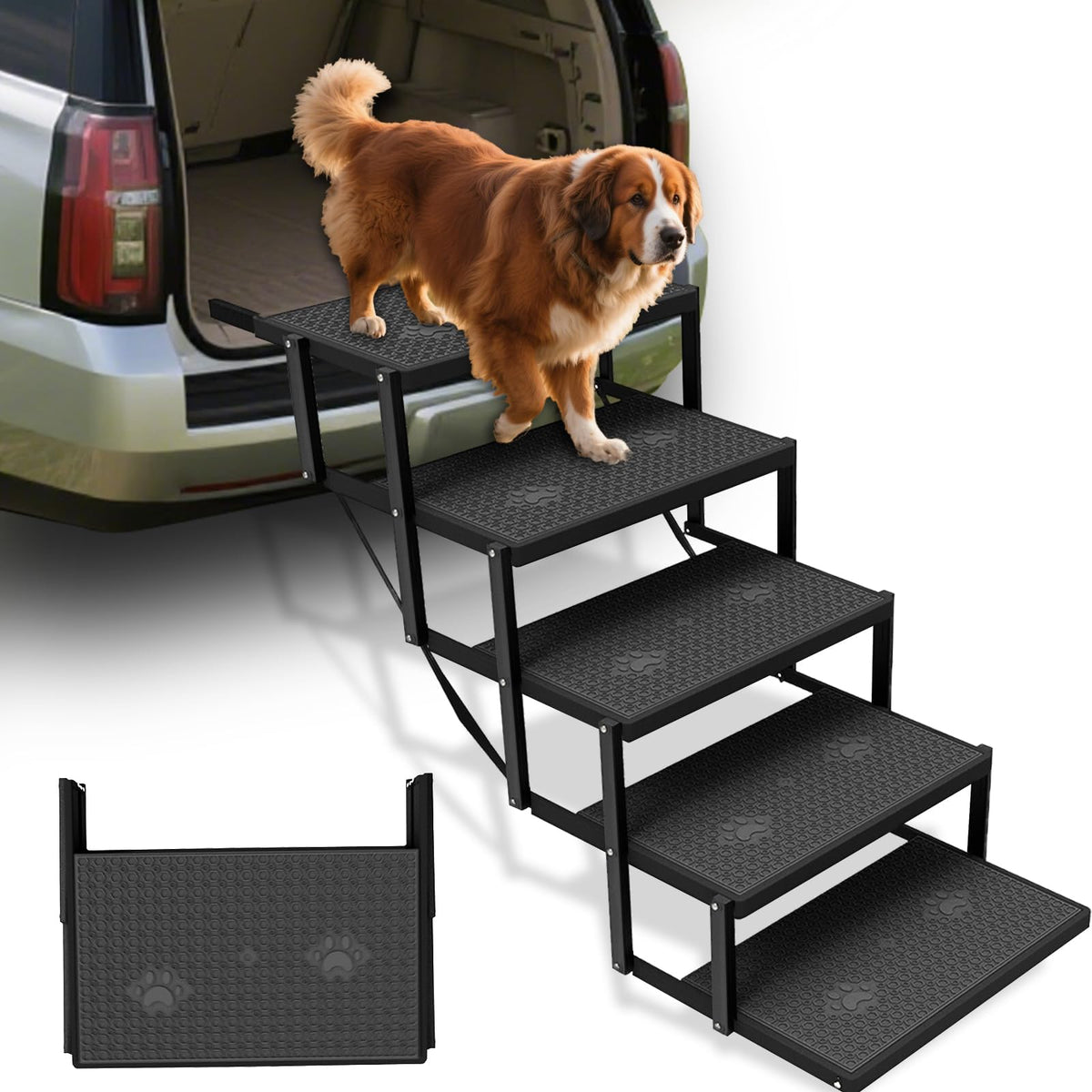 5-Step Foldable Non-Slip Plastic Dog Steps W445