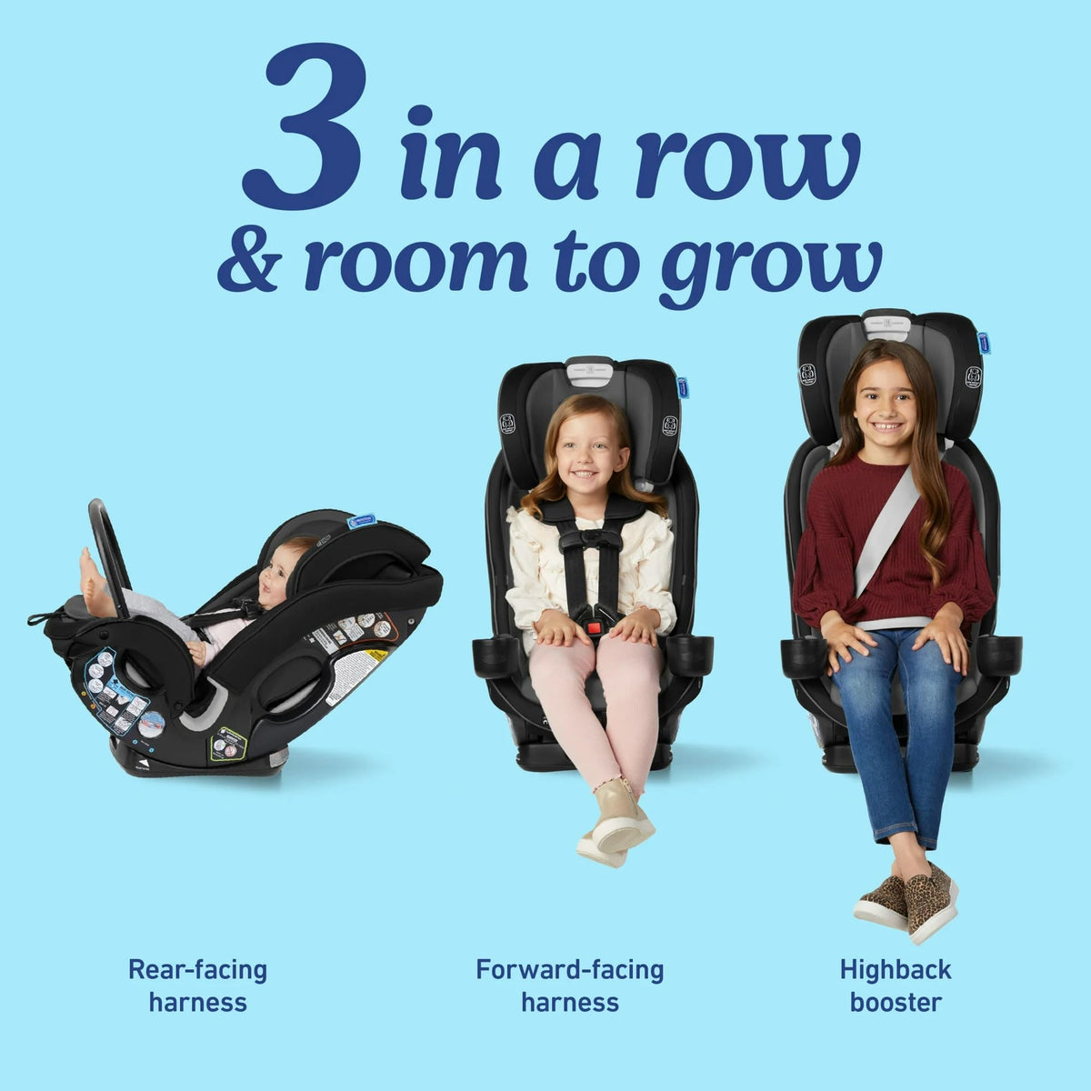 3-in-1 Car Seat with Anti-Rebound Bar B911352