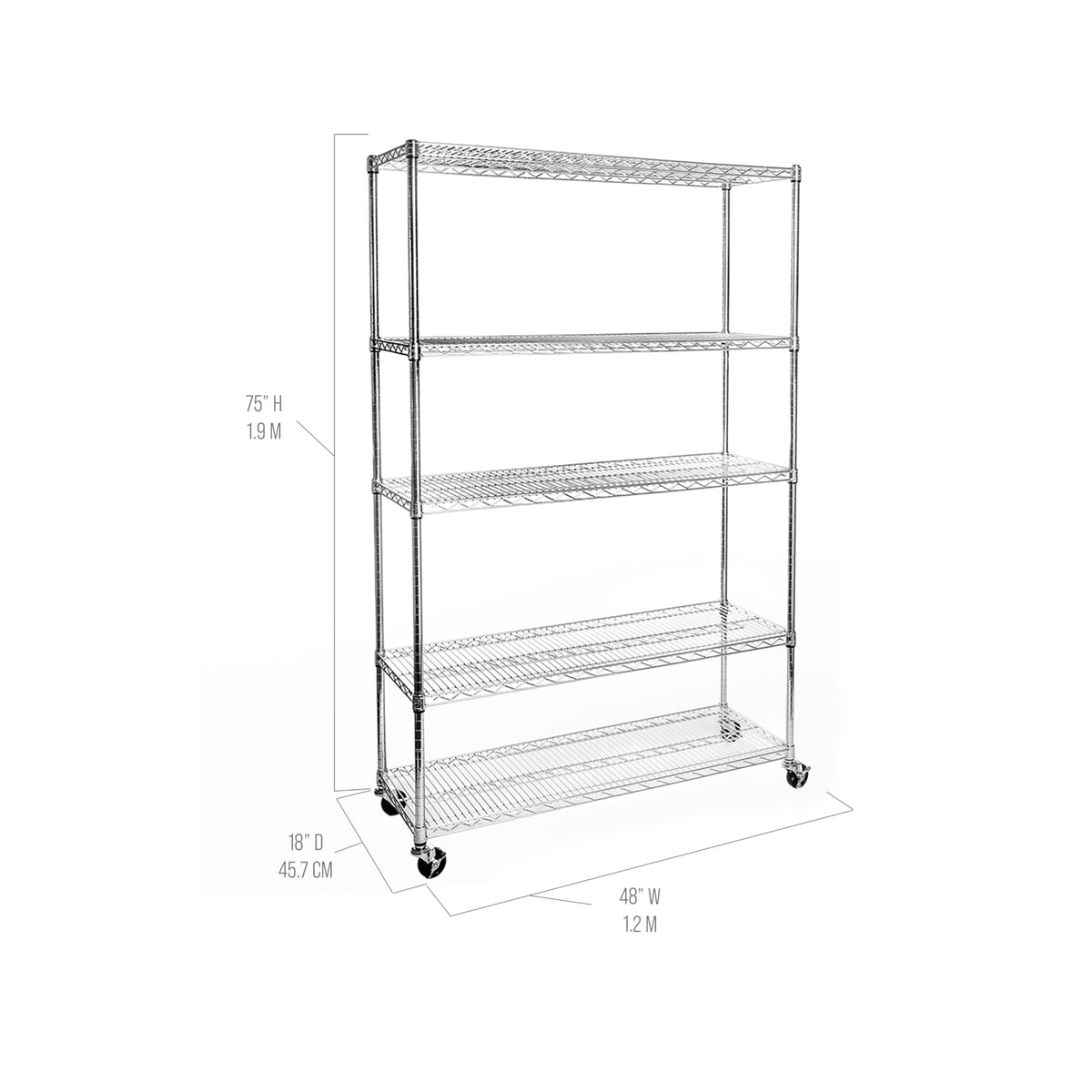 5-Tier Solid Steel Wire Shelving Rack M770817