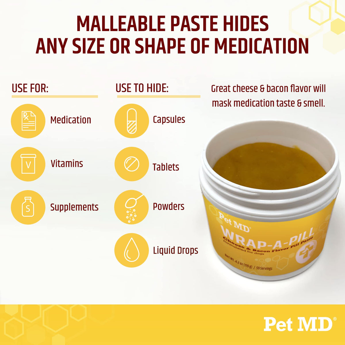 Cheese & Bacon Flavor Pill Paste for Dogs 4.2 oz I257