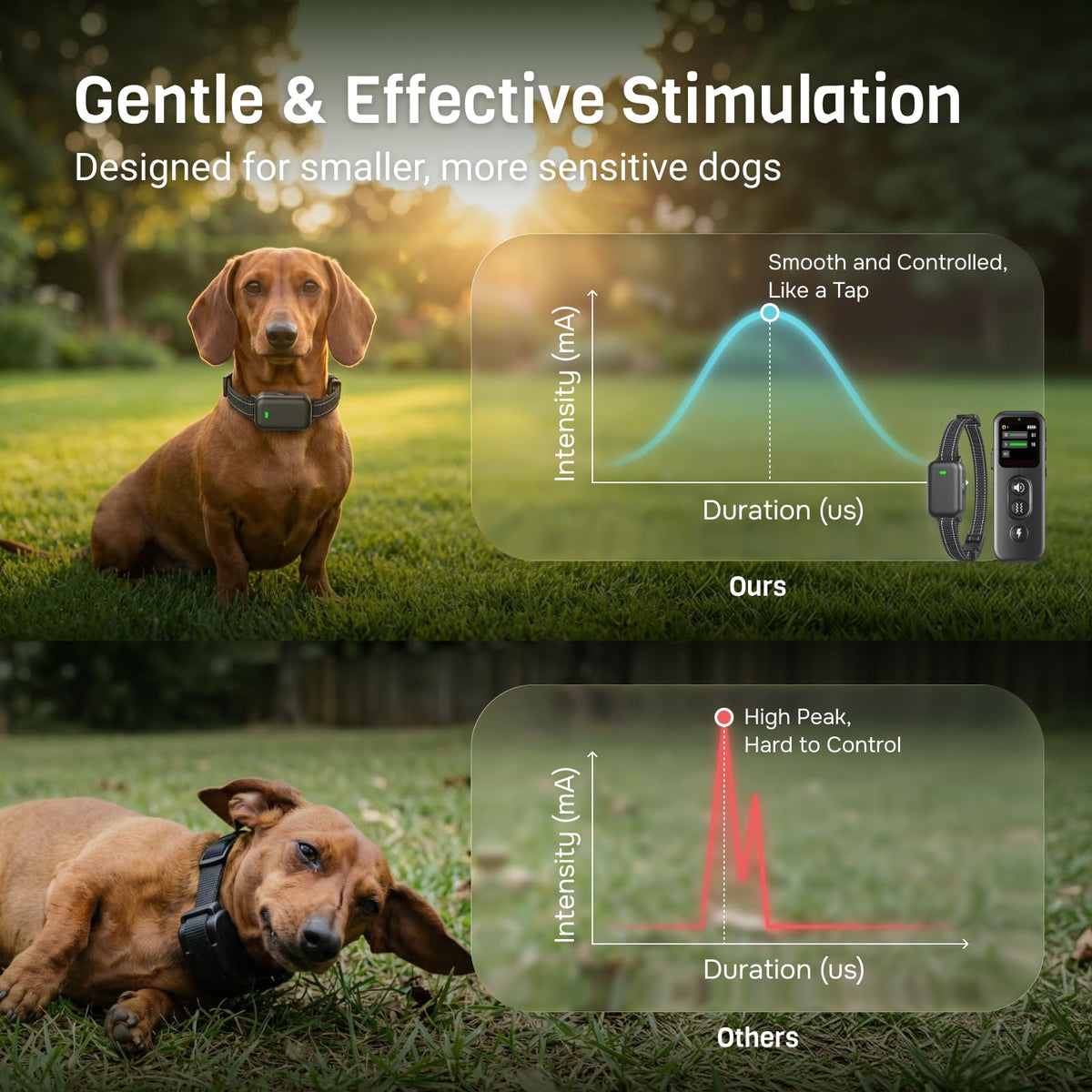 Ultra-Small IPX8 Dog Training Collar with Beep & Vibration & Shock L441