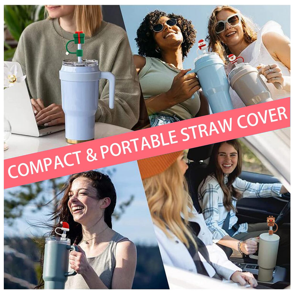 Straw Cover Cap for 30&40 Oz Tumbler, 10mm Reusable Straw Tips Lids N9489