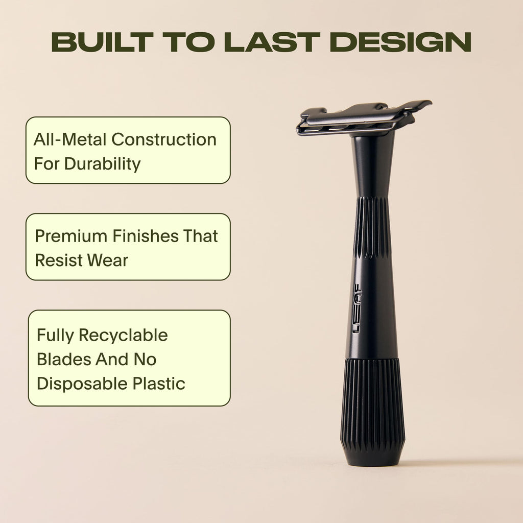 Black All-Metal Single Blade Razor V720654